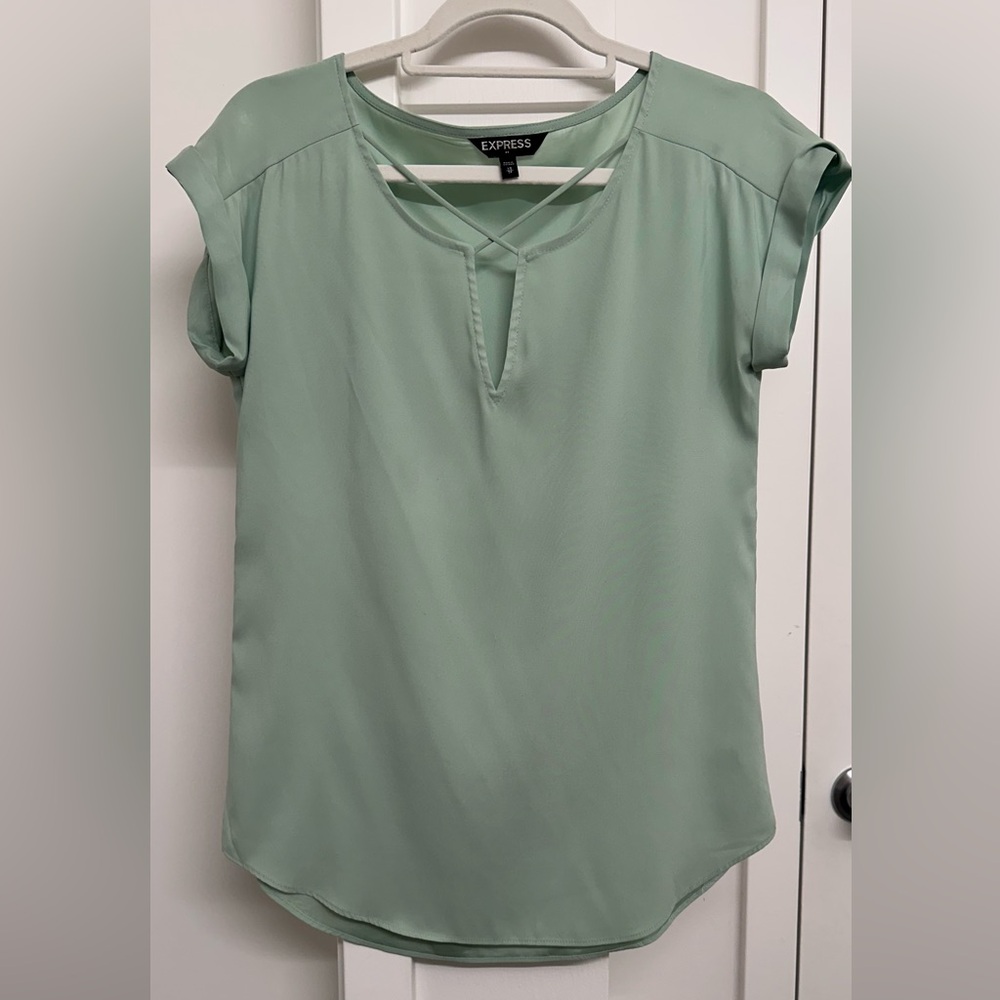 Express Light Green Women's Blouse